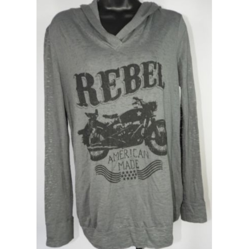 Motorcycle "REBEL AMERICAN MADE" Thin Hooded Shirt